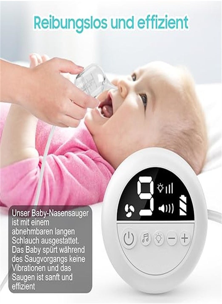 Rechargeable baby nasal cleaner, silicone adjustable suction, electric children's nasal aspirator, healthy, safe, convenient, low noise and music