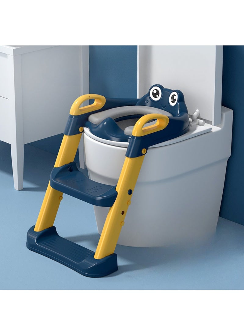 Foldable Toilet Training Seat With Adjustable Step Stool Ladder