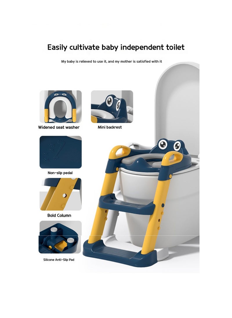 Foldable Toilet Training Seat With Adjustable Step Stool Ladder