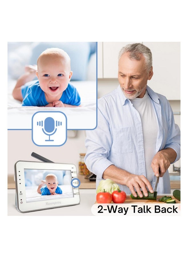 Baby Monitor With Camera And Audio, Long Range No Wifi, Baby Room Temperature Monitoring, Auto Night Vision, 5 Built-In Lullabies, 2-Way Audio