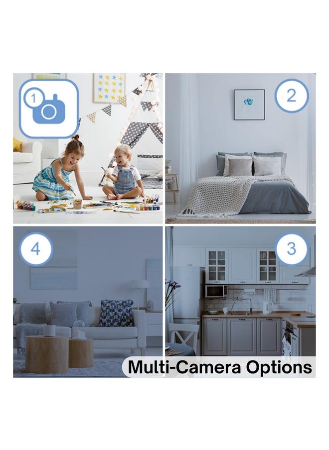 Baby Monitor With Camera And Audio, Long Range No Wifi, Baby Room Temperature Monitoring, Auto Night Vision, 5 Built-In Lullabies, 2-Way Audio