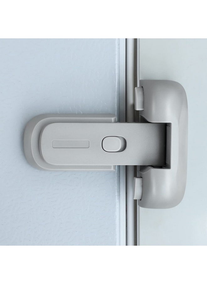 Refrigerator Fridge Freezer Door Lock For Kids, Child Proof Refrigerator Latch Lock To Keep Door Closed, No Tools Required And Easy Installation (Grey)