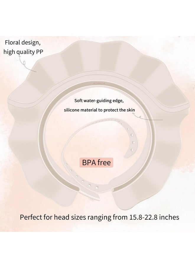 Baby Kids Shower Cap Shower Cap For Kids Shampoo Bath Bathing Hat Silicone Adjustable Washing Hair Shower Bathing Protection Bath Cap For Toddler, Baby, Kids, Children (White)