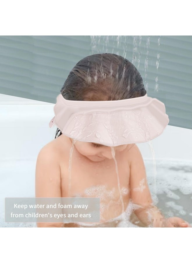 Baby Kids Shower Cap Shower Cap For Kids Shampoo Bath Bathing Hat Silicone Adjustable Washing Hair Shower Bathing Protection Bath Cap For Toddler, Baby, Kids, Children (White)
