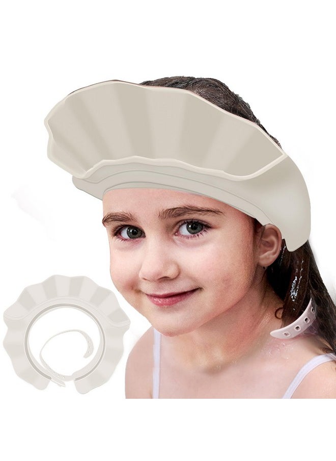 Baby Kids Shower Cap Shower Cap For Kids Shampoo Bath Bathing Hat Silicone Adjustable Washing Hair Shower Bathing Protection Bath Cap For Toddler, Baby, Kids, Children (White)