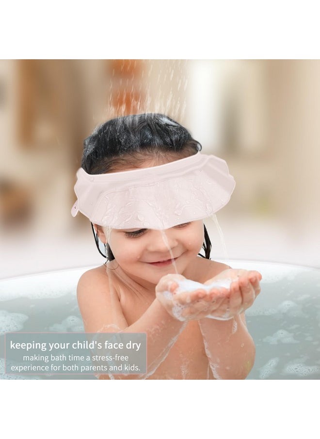 Baby Kids Shower Cap Shower Cap For Kids Shampoo Bath Bathing Hat Silicone Adjustable Washing Hair Shower Bathing Protection Bath Cap For Toddler, Baby, Kids, Children (White)