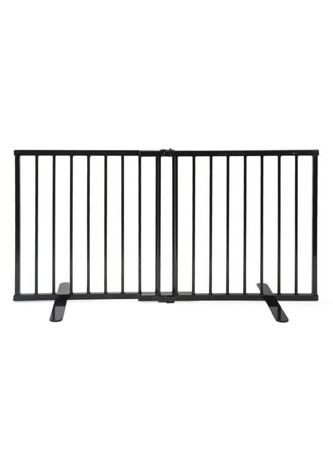 Msog Metal Step Over Pet Gate - Adjustable Short Dog Gate - 20 Inches Tall - 24 Inches To 41 Inches Wide - Black