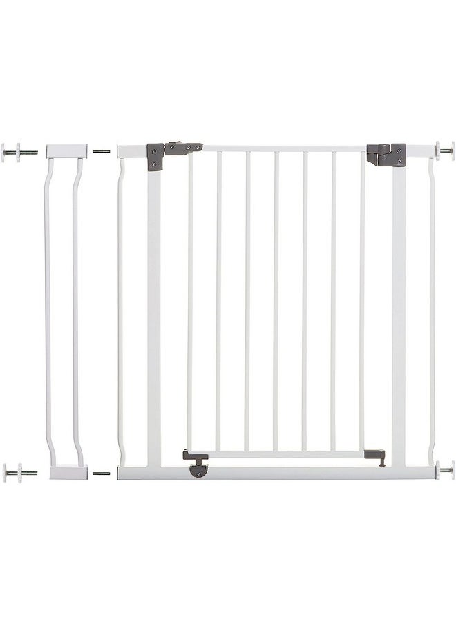 Liberty Walk Thru Baby Safety Gate Set - With 3.5Inch Extension Panel - Fits 29.5-36.5Inch Openings - Pressure Mounted Security Gates - White