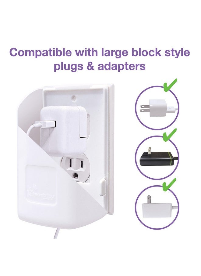 Extra-Large Dual Fit Outlet Plug Cover - Electrical Socket Guard For Standard And Decora - White - Model L945