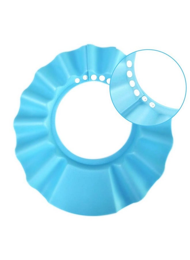 Safe Shampoo Shower Bathing Protection Bath Cap Soft Adjustable Visor Hat For Toddler, Baby, Kids, Children … (Blue)