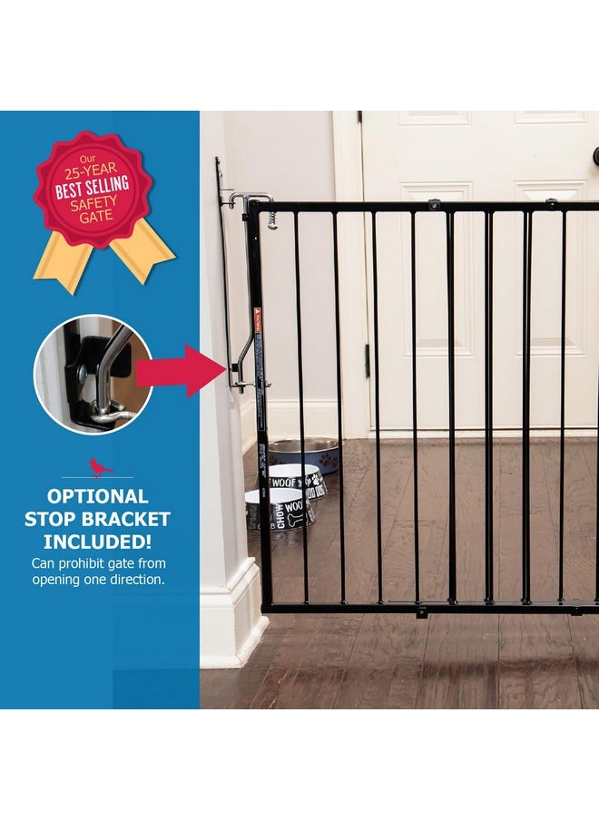 Mg25 Duragate Baby Gate - Adjustable Dog Gate - Steel Safety Gate For Kids & Pets - 26.5 To 41.5 Inches Wide - Black