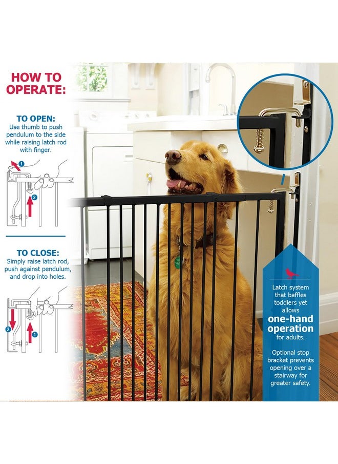 Mg25 Duragate Baby Gate - Adjustable Dog Gate - Steel Safety Gate For Kids & Pets - 26.5 To 41.5 Inches Wide - Black