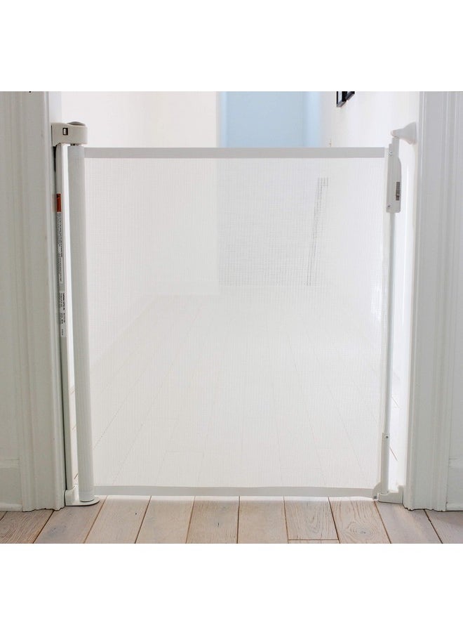Retg Retractable Baby Gate - Mesh Retractable Dog Gate - Extends Up To 55 Inches Wide - 36 Inches Tall - White