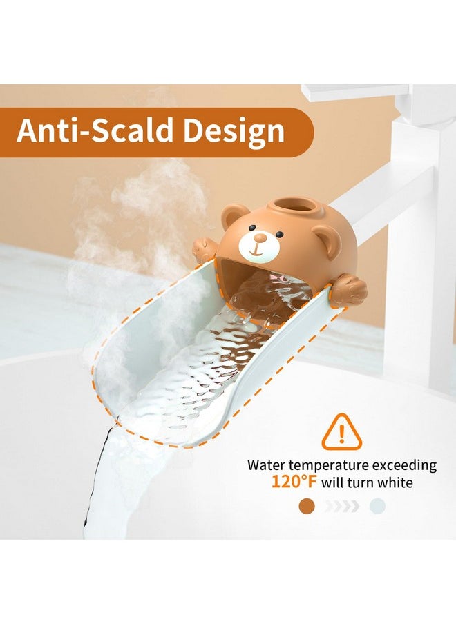 Faucet Extender For Toddlers, Sink Extenders With Temperature Sensitive For Kids Hand Washing Sink Faucet Extension,Suitable For Bathroom Sink, Kitchen,Bathtub (Brown)