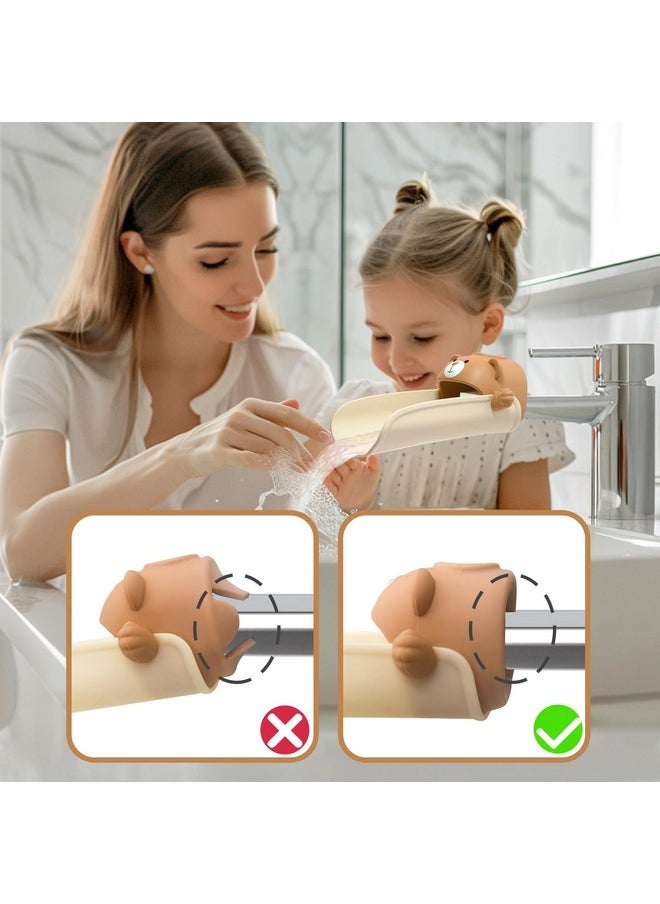 Faucet Extender For Toddlers, Sink Extenders With Temperature Sensitive For Kids Hand Washing Sink Faucet Extension,Suitable For Bathroom Sink, Kitchen,Bathtub (Brown)