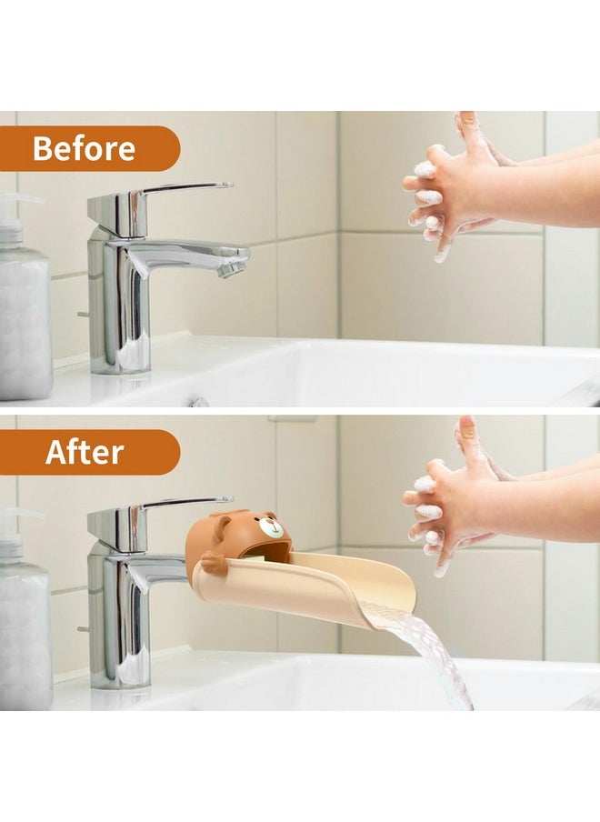 Faucet Extender For Toddlers, Sink Extenders With Temperature Sensitive For Kids Hand Washing Sink Faucet Extension,Suitable For Bathroom Sink, Kitchen,Bathtub (Brown)