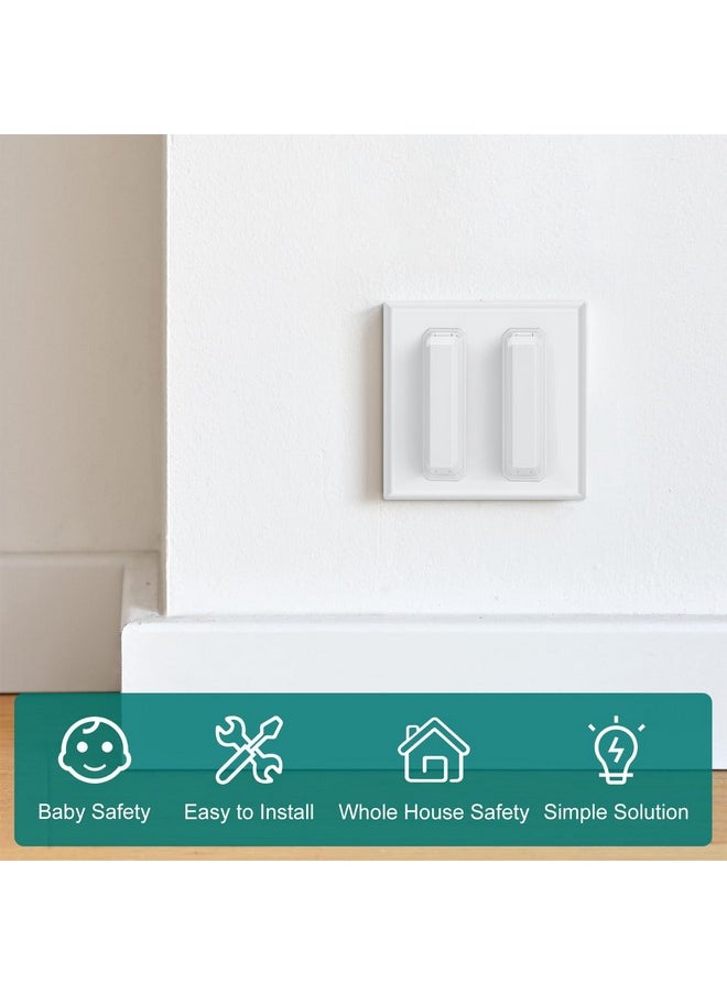 Light Switch Cover Guard, Child Proof Wall Switch Cover Keeps Your Lights Or Switches From Getting Accidentally Turned On Or Off, Toggle Style (White, 8 Pack)