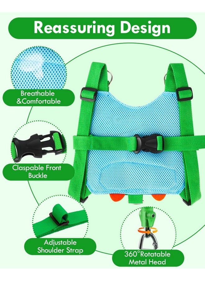 Toddler Leash For Boys, 4-In-1 Toddler Harness With Leash With Anti Lost Wrist Link For Kids, Baby Leash For Walking, Kids Leash Backpack (Dinosaur Blue)