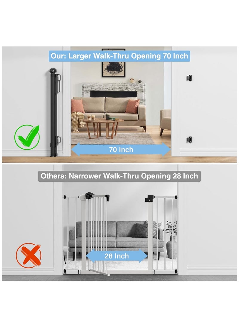 Retractable Baby Gates for Stairs, Retractable Dog Gate Indoor Extends to 54