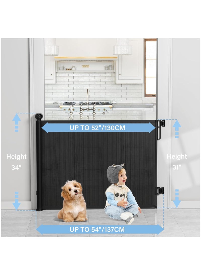 Retractable Baby Gates for Stairs, Retractable Dog Gate Indoor Extends to 54