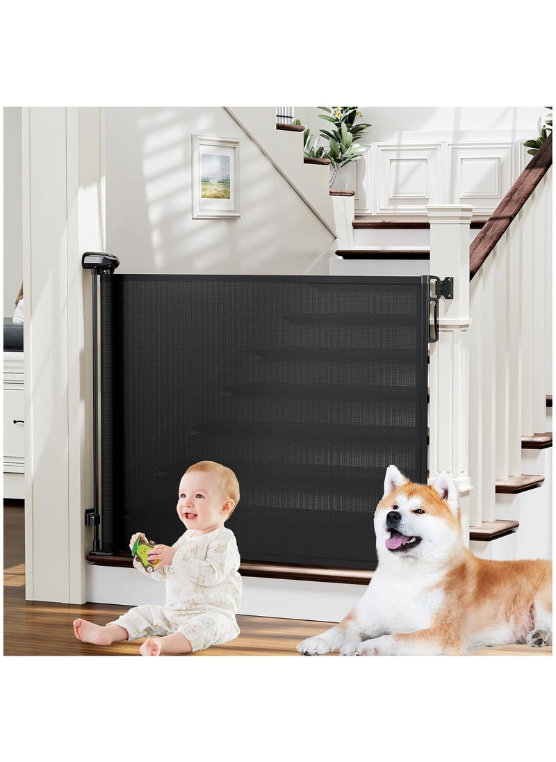 Retractable Baby Gates for Stairs, Retractable Dog Gate Indoor Extends to 54