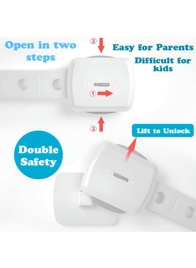 Multicolor Furniture Safety Locks For Kids - Pack Of 4 Locks, Double Lock System, For Drawers, Cupboard Lock, Baby Proofing Product, Strong & Adhesive Safety