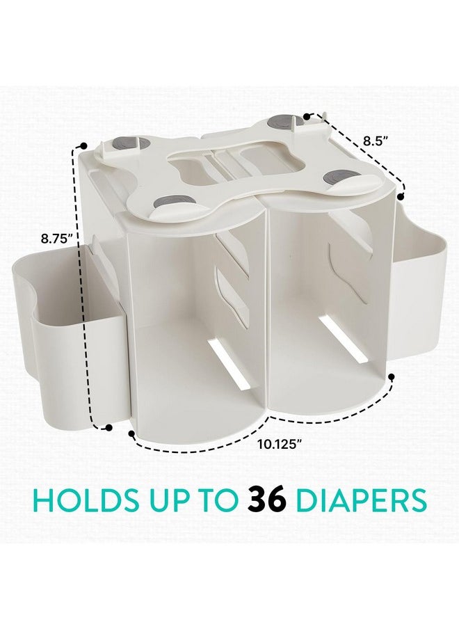 2-In-1 Diaper Caddy - Modular Diaper Depot Organizer For Holding All Nursery Essentials - Versatile Storage For Diapers, Creams, Wipes, And More