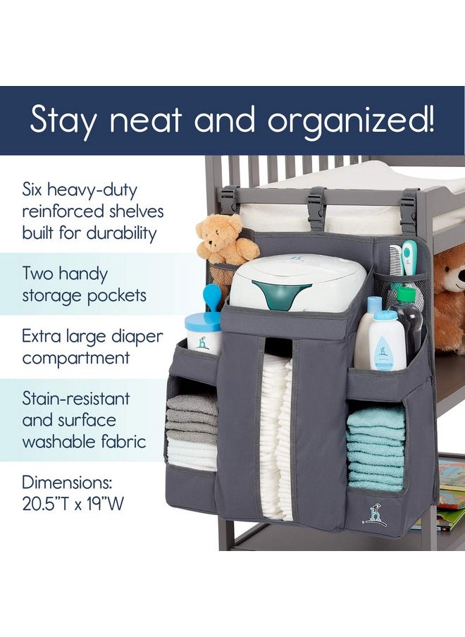 Hanging Diaper Organizer For Changing Table, Cribs And Walls, Diaper Stacker And Nursery Organizer | Hanging Storage Caddy Organizer For Baby Essentials |