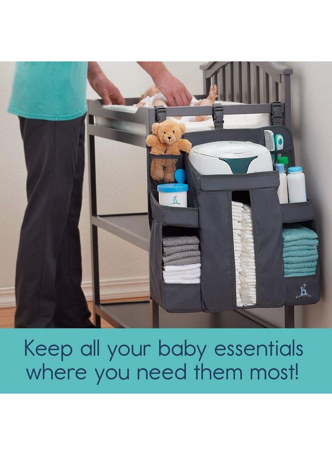 Hanging Diaper Organizer For Changing Table, Cribs And Walls, Diaper Stacker And Nursery Organizer | Hanging Storage Caddy Organizer For Baby Essentials |