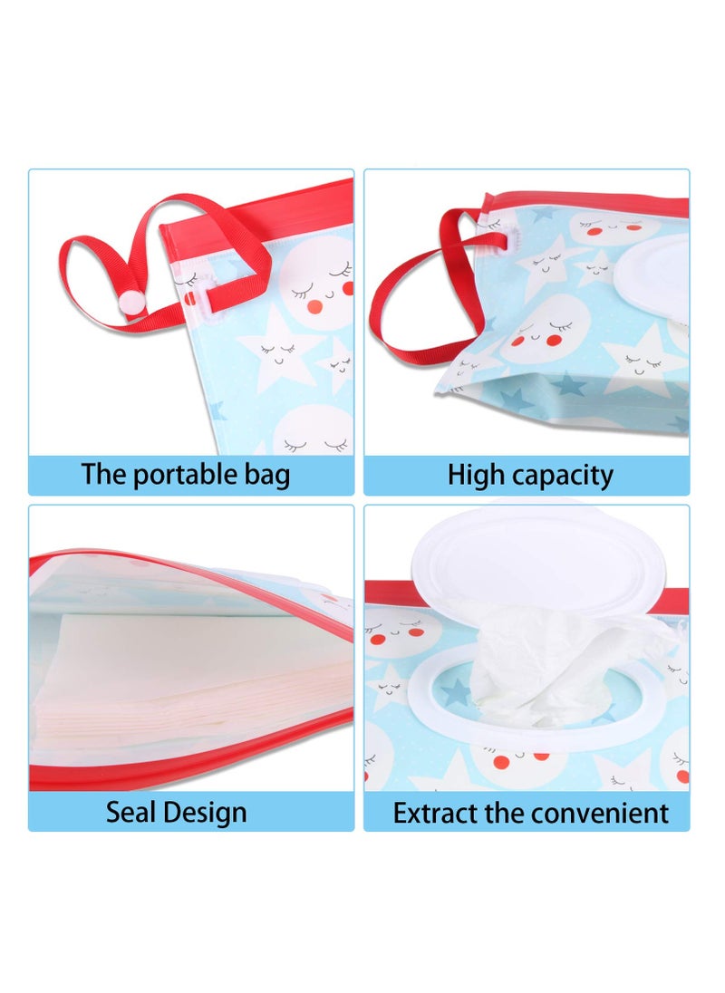 4 Pack Baby Wipes Container Reusable Portable Wet Wipe PouchWipe Dispenser Container Baby Travel Wet Wipe Holder