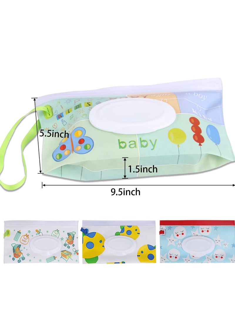 4 Pack Baby Wipes Container Reusable Portable Wet Wipe PouchWipe Dispenser Container Baby Travel Wet Wipe Holder