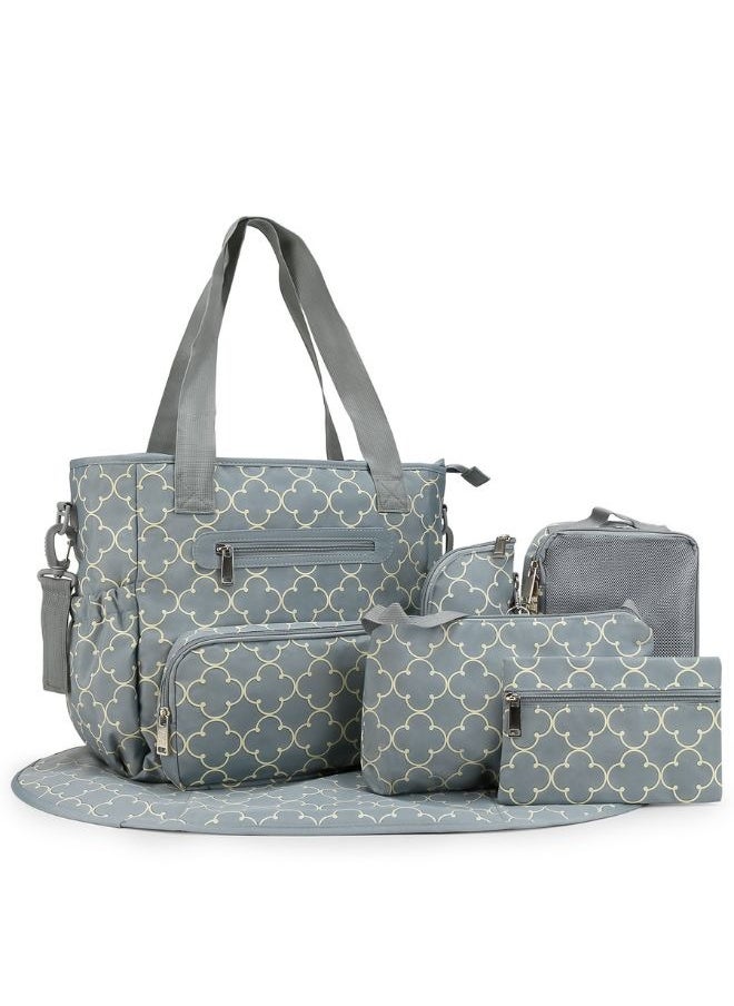 Set Of 6 Diaper Bag With Hooks And Nappy Changing Mat