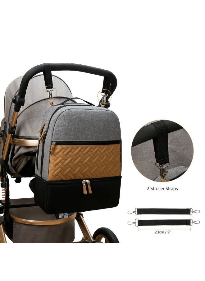 Multi-Function Waterproof Baby Travel Diaper Bag With Ultra-Comfortable Curve Stroller Strap