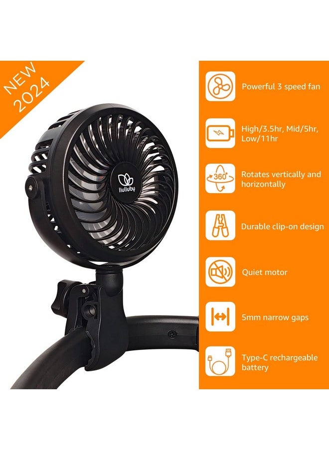 Small Fan With Clip | Stroller Fan Clip On For Baby | Baby Fan For Stroller And Car Seat | Baby Stroller Fan Rechargeable With Clip | Small Clip On Fan For Bed, Treadmill, Peloton Bike