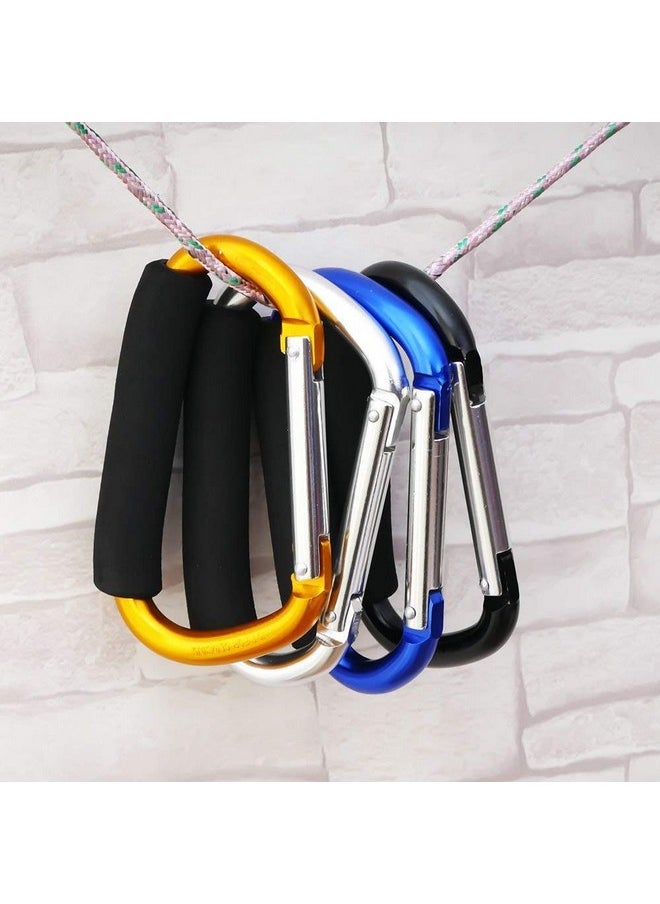 Large Stroller Hooks For Mommy, 2 Pcs Carabiner Stroller Hook Organizer For Hanging Purses, Diaper Bag, Shopping Bags. Clip Fits Single/Twin Travel Systems, Car Seats (Blue+Green)