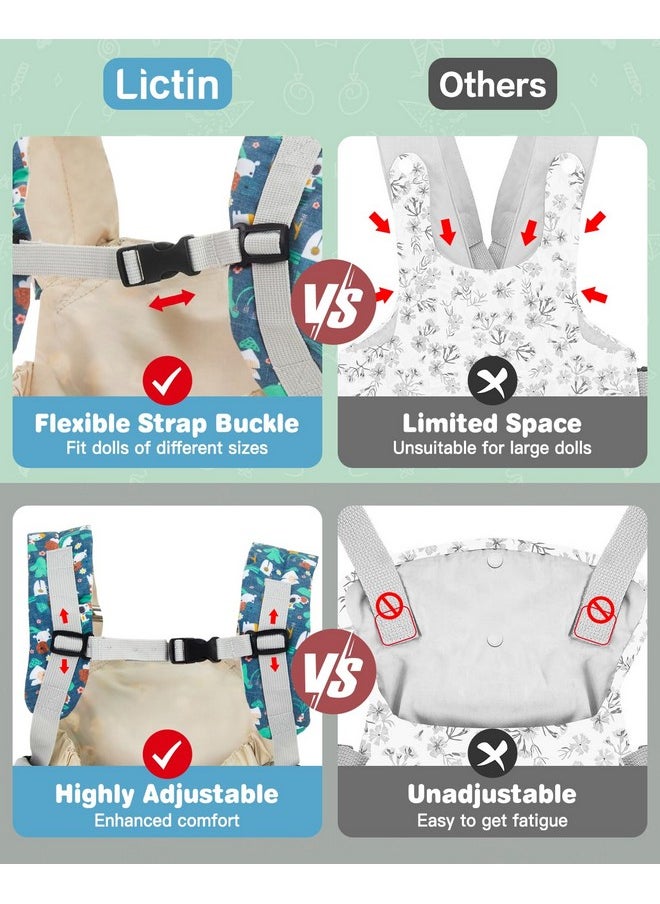 Baby Doll Carrier, Front And Back Doll Accessories Carrier For Little Girls, With Adjustable Straps For Stuffed Animal Reborn Baby Doll