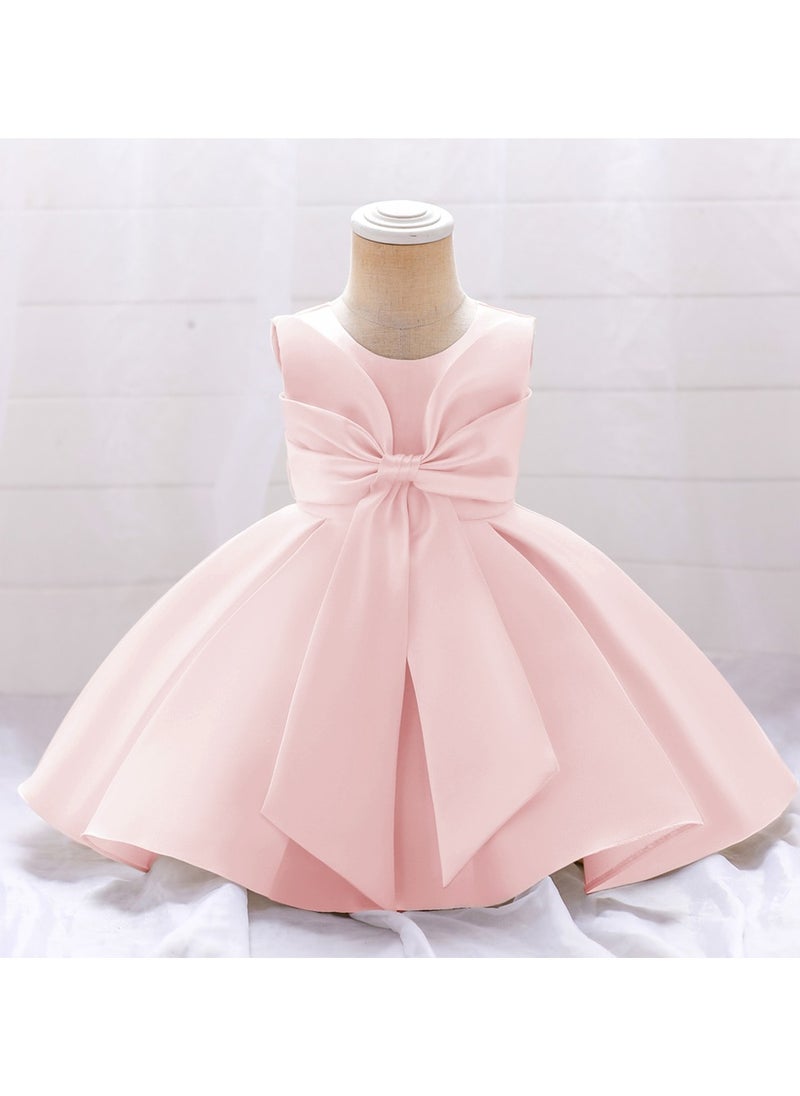 D' Daniela - Fluffy Party Dress with the Bowl in front for Girls Light Pink Colour