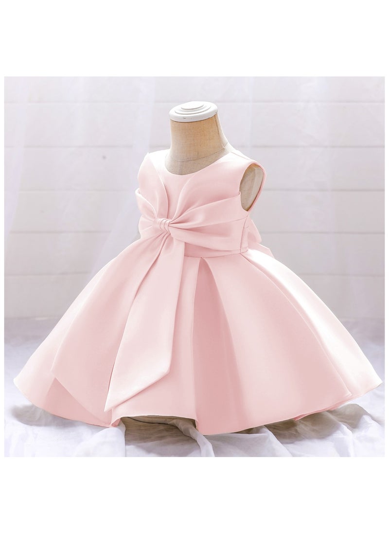 D' Daniela - Fluffy Party Dress with the Bowl in front for Girls Light Pink Colour