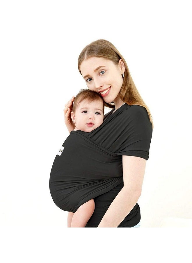 Baby Wrap Carrier,Hands Free Baby Carrier Sling,Lightweight,Breathable,Softness,Perfect For Newborn Infants And Babies Shower Gift,Black