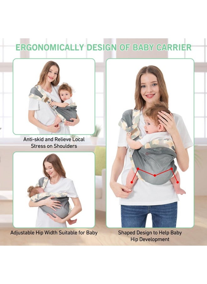 Adjustable One Shoulder Baby Carrier For Infant, Lightweight Breathable Mesh Baby Hip Carrier Portable Baby Carrier Sling For Newborn To Toddler Girl And Boy 6-40 Lbs (Green)