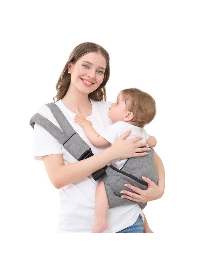 Toddler Sling Carrier With Non-Slip Hip Seat Baby Carrier Side Big Kid Holder Chest Carrying Baby Wrap For 6-48 Months Infants & Toddlers (14-45 Lbs) - Grey