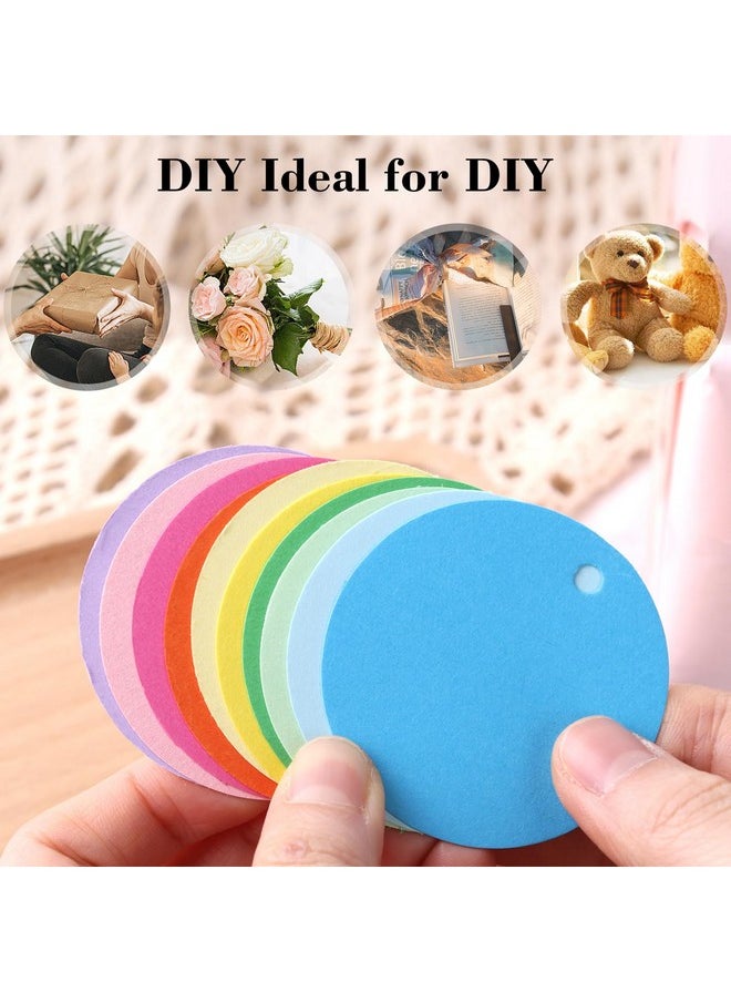 200Pcs Round Gift Tags, Colorful Gift Tags With String 2 Inch Hang Tags Clothing Tags For Gifts Wrapping Craft Project Wedding Favors