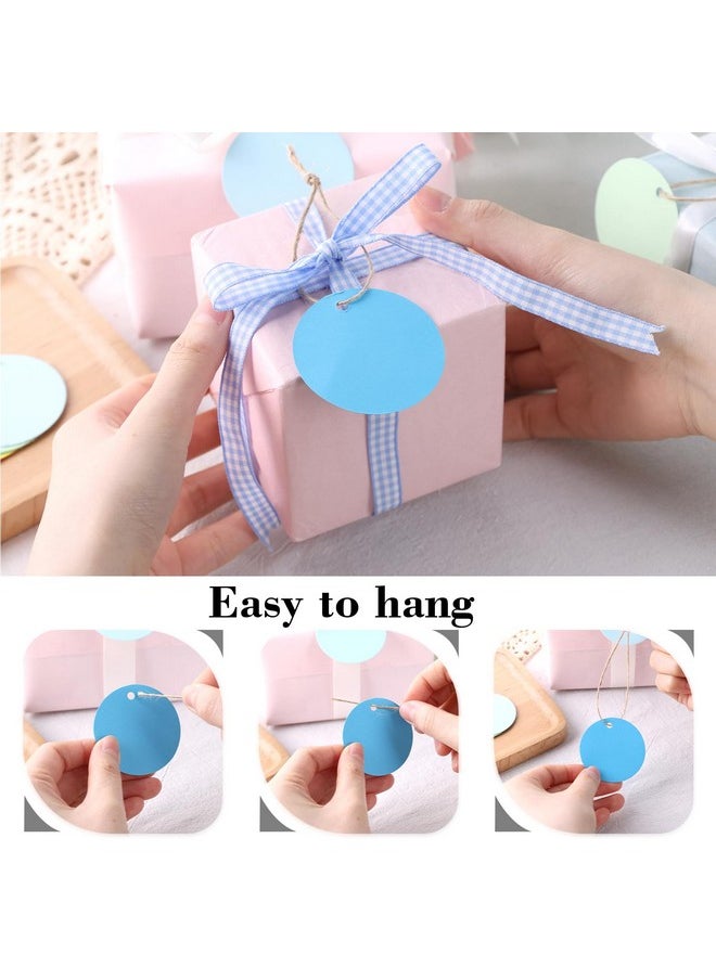 200Pcs Round Gift Tags, Colorful Gift Tags With String 2 Inch Hang Tags Clothing Tags For Gifts Wrapping Craft Project Wedding Favors