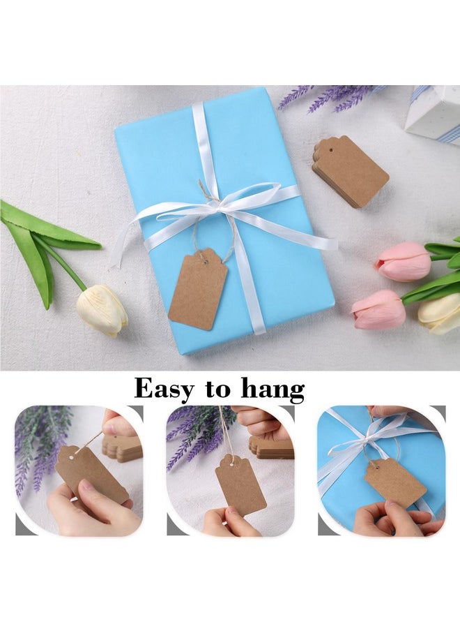 120Pcs Gift Tags With String, Brown Blank Tags Paper Tags Hanging Tags For Birthday Wedding Gifts Diy