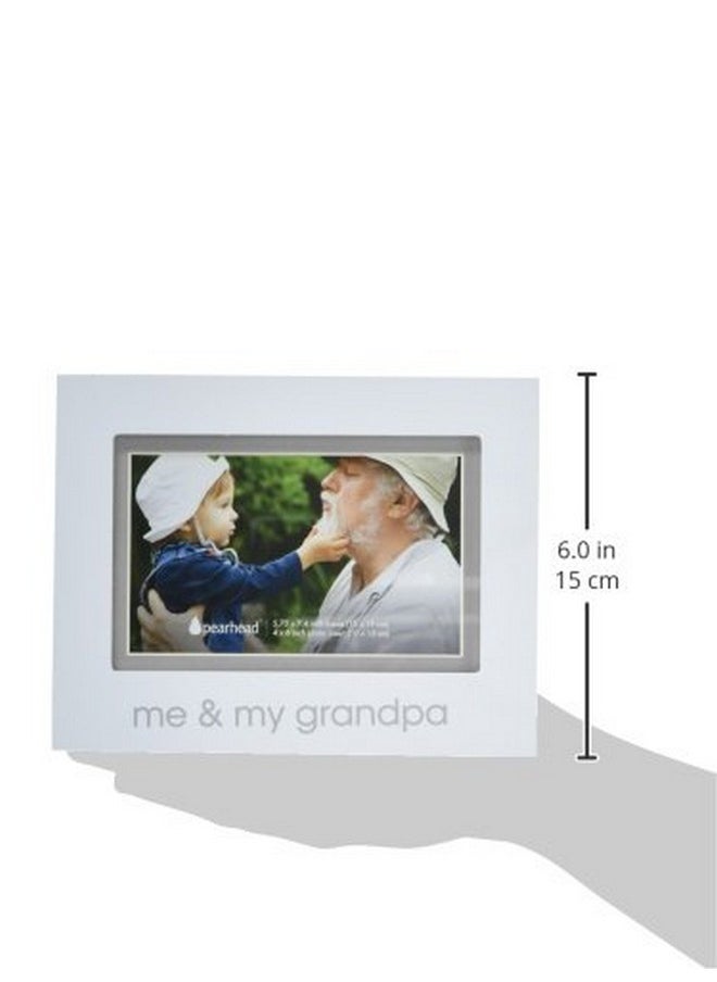 Me And My Grandpa Sentiment Baby Picture Frame, Baby Keepsake Photo Frame, Gender-Neutral Baby Nursery Décor, Grandparents Gift, White