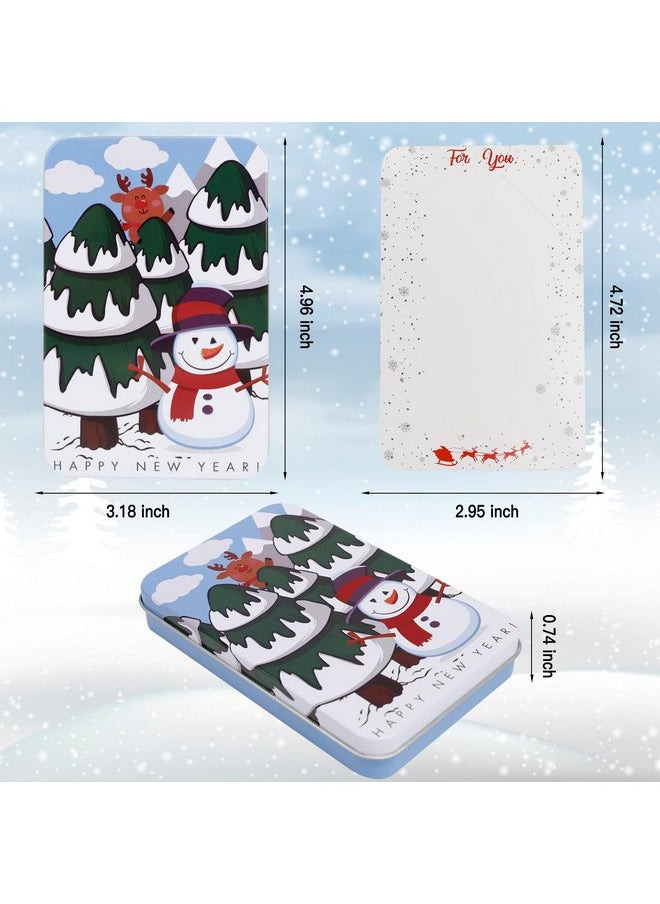 12 Pcs Christmas Gift Card Tin Boxes For Christmas Greeting Cards, Christmas Metal Tin Small Gift Boxes With Lids For Xmas Stocking Stuffers Party Favors,Christmas Holiday Gift Box Set