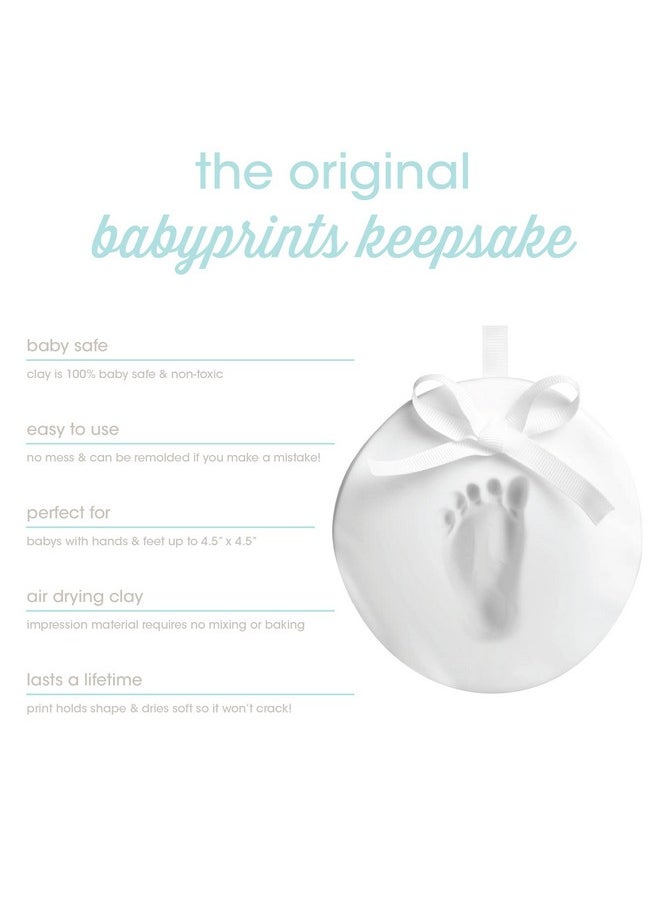 Babyprints Handprint Or Footprint Keepsake, Nursery Decor, Baby'S First Christmas Holiday Ornament, Diy Clay Keepsake Kit, Gift For New And Expecting Parents, For Baby Girl Or Baby Boy