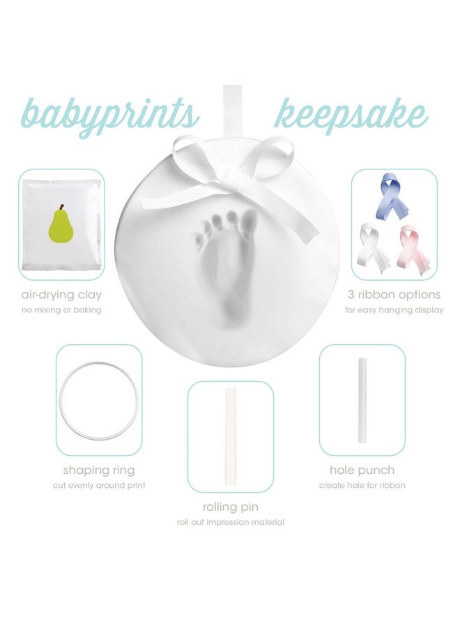 Babyprints Handprint Or Footprint Keepsake, Nursery Decor, Baby'S First Christmas Holiday Ornament, Diy Clay Keepsake Kit, Gift For New And Expecting Parents, For Baby Girl Or Baby Boy