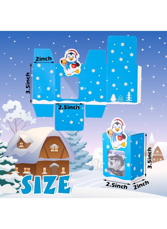 32 Pcs Christmas Cash Gift Boxes With Clear Window Colored Christmas Money Holders For Cash Holiday Funny Paper Santa Tree Snowflake Gnome Elk Ornament Money Box For Cash Gift Gifting Money