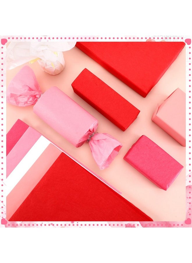 100 Sheets Pink Christmas Tissue Paper, Red Hot Pink Gift Wrapping Paper For Wedding Party Pink Fall Christmas Decor Diy Crafts Gift Packing 19.7 ×13.8 Inch (5 Colors)